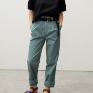 Everlane the Pleated Chino, Size 0, green balsam